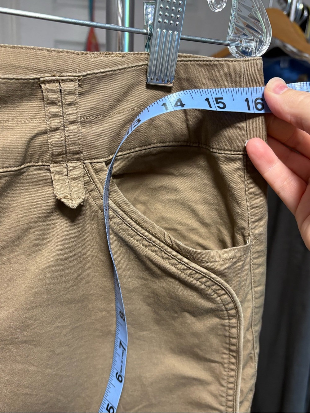 y2k preppy Bermuda shorts with button detail at hem, Dress Barn size 10 - Picture 5 of 6